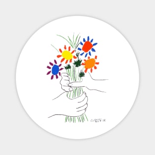Pablo Picasso Bouquet Of Peace 1958 Flowers Bouquet With Hands or Le Bouquet de la Amiti friendship Classic Magnet